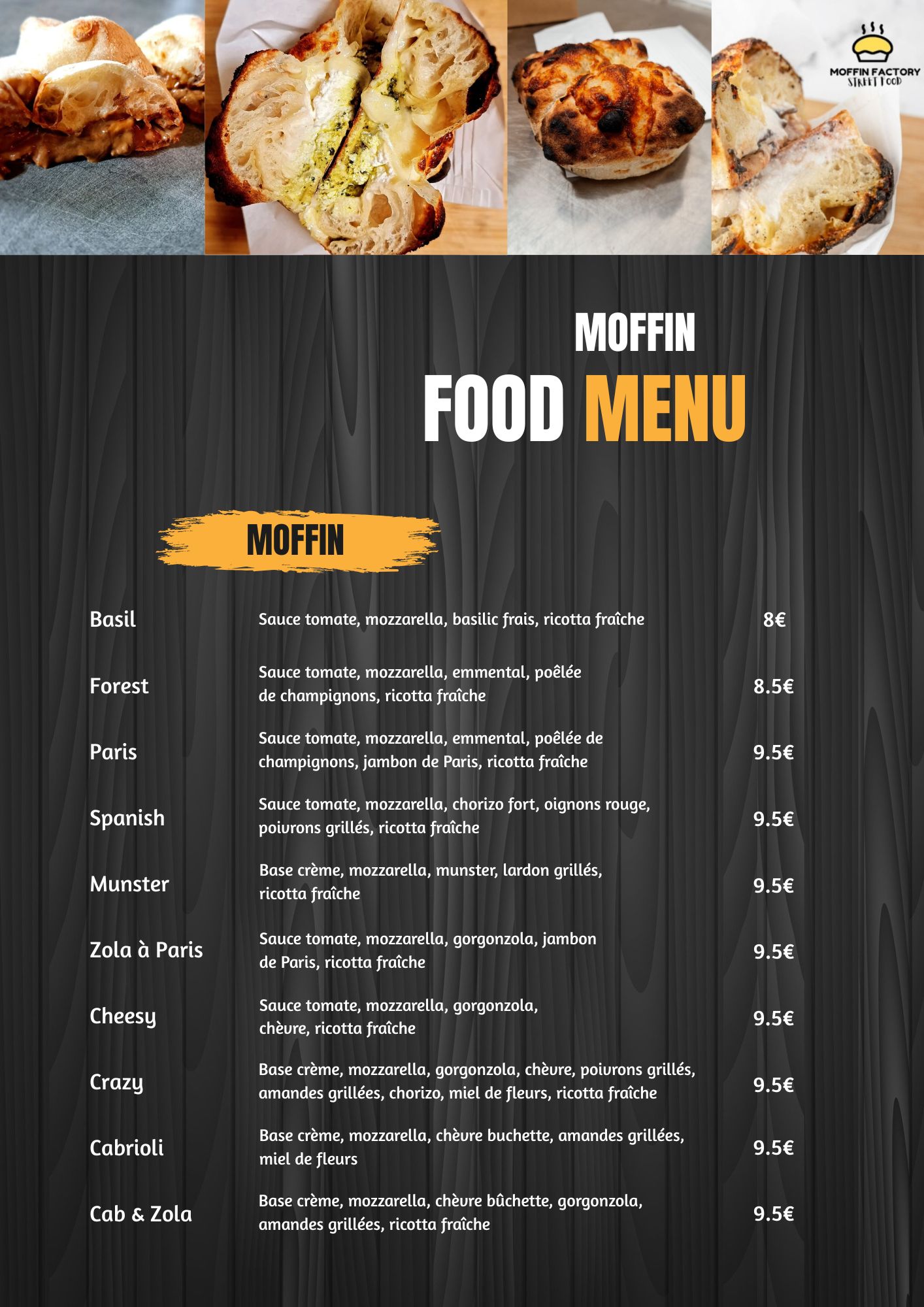 Menu Moffin Factory